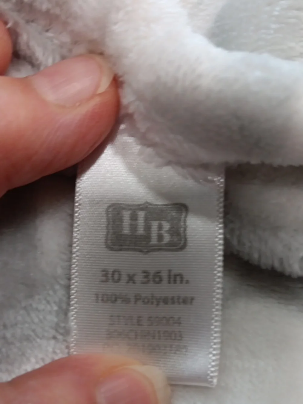 HB  Grey And White Elephant Baby Blanket